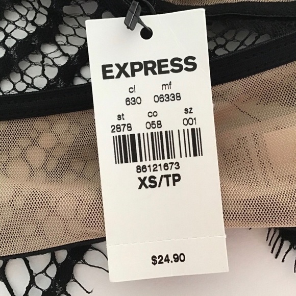 EXPRESS BLACK LACE BRALETTE NWT XS - Picture 13 of 15